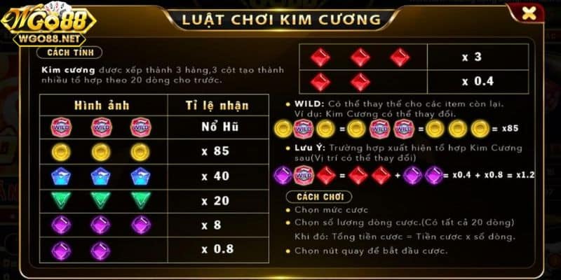 Quy tắc chơi kim cương Go88 đơn giản