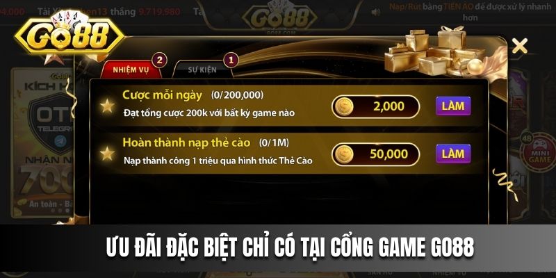 Ưu đãi đặc biệt chỉ có tại cổng game